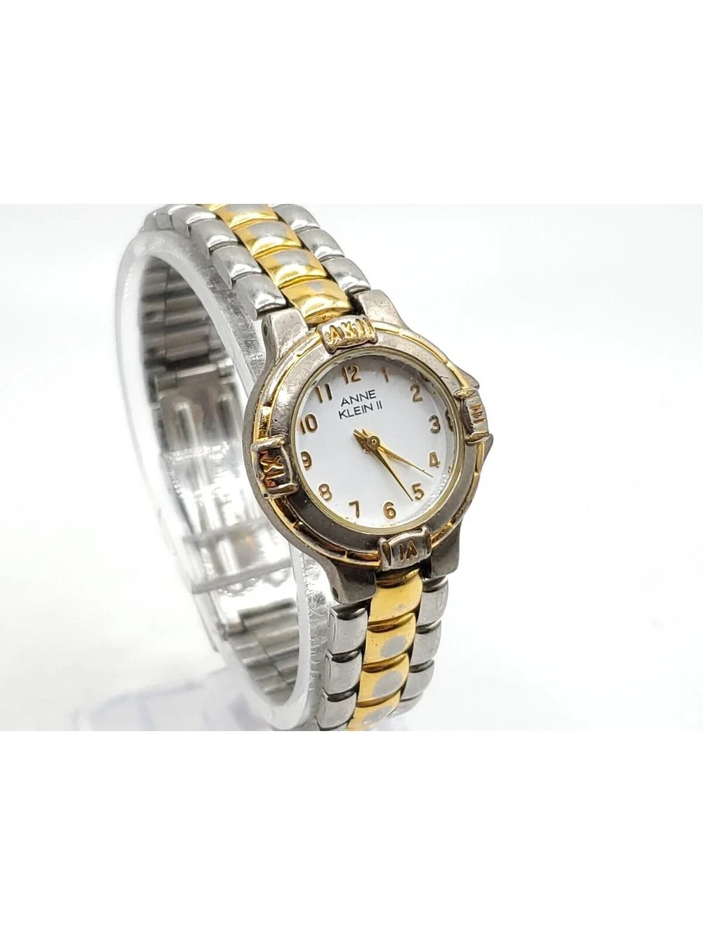 Anne Klein II Watch Women New Battery Two-Tone White Dial 23mm